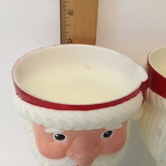 VTG Retro Santa Claus Plastic Goblet Cups Wine Christmas Holiday Drinking Set 7" - Picture 5 of 5